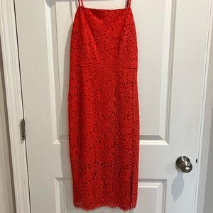 Bright pink slip dress with adjustable straps